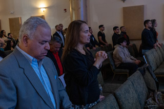 Worship team leading the congregation